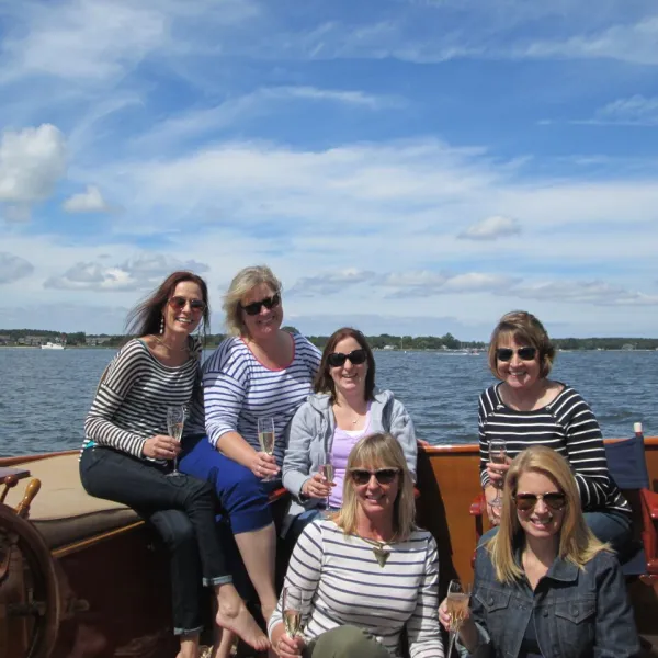 happy group on the sailboat selina II