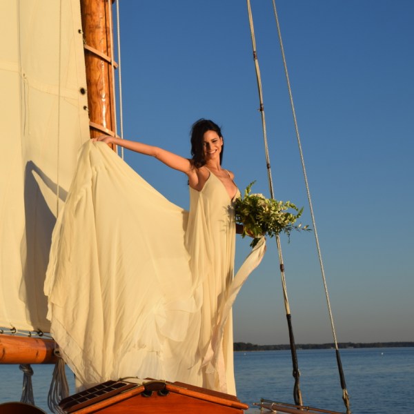 bride on a sailboat
